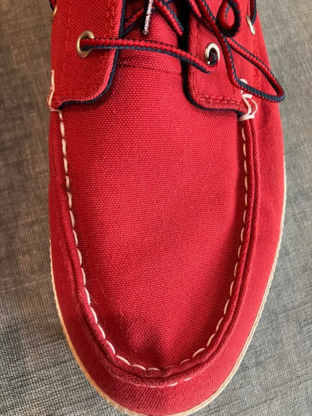 Timberland Mens 10.5 Red Canvas Boat Shoes Deck Loafers 1973 Preppy Nautical